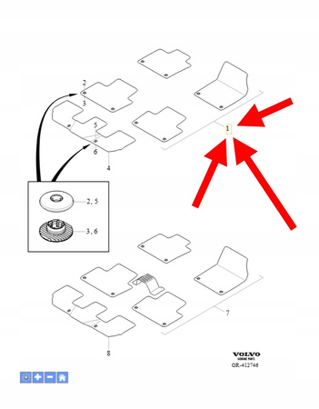 KOMPLET DYWANIKÓW WELUROWYCH CIEMNE VOLVO XC90 2016- OEM/OE 32262190