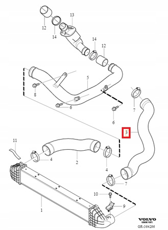 PRZEWÓD TURBO INTERCOOLER VOLVO S60 II 11-15r