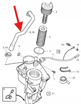 PRZEWÓD ODMY FILTRA OLEJU B5 VOLVO S60 V60 2011- V40 XC60 XC70 OE 8670008