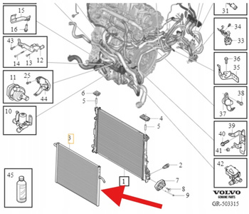 CHŁODNICA WODY 2.0 B4 D4 VOLVO XC90 XC60 2020- S90 S60 V90 V60 OE 31657362