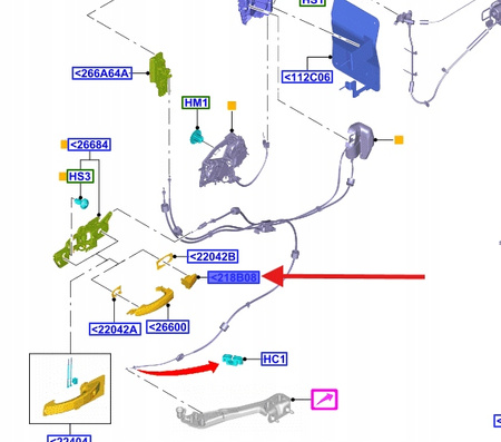 ZAŚLEPKA KLAMKI DRZWI PRZESUWNYCH TRANSIT 2014- 1838739 _ BK21-V266B32-AB