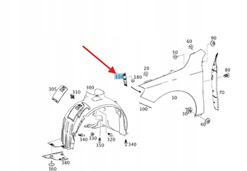 WSPORNIK MOCUJĄCY BŁOTNIKA PRAWY PRZÓD MERCEDES A klasa W176 OE A1766280214