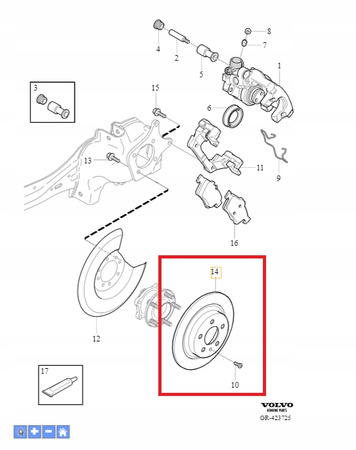 Tylne tarcze hamulcowe Volvo V40 OE 31471039