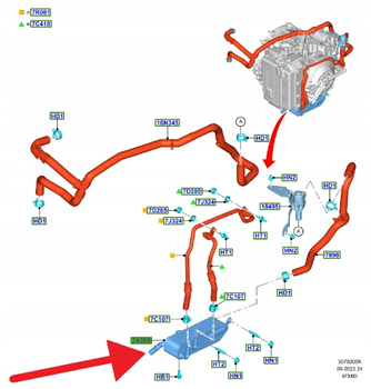 CHŁODNICA OLEJU SKRZYNI BIEGÓW 8 SPEED MID RANGE 2330949 _ JX6P-7869-DC