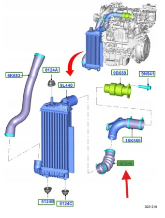 PRZEWÓD INTERCOOLERA 1.5 1.6 TDCi FORD KUGA FOCUS 2674629 _ AV61-6C646-HH