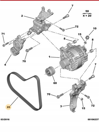 Citroen OE pasek klinowy wielorowkowy 9803580580