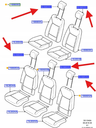 ZAGŁÓWEK TYLNY FORD S-MAX GALAXY 2010- OE 1679281 _ AM21-501A02-AA3ZHE