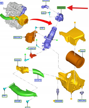 PRZEWÓD FILTRA POWIETRZA EDGE FOCUS KUGA 2.0 TDCi 2264394 _ DS73-9F805-HE