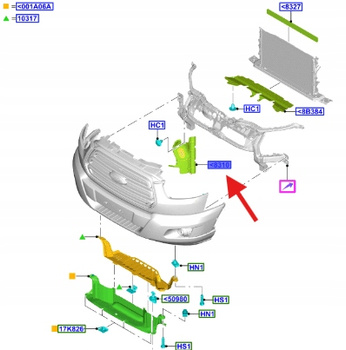 KIEROWNICA POWIETRZA PRAWA FORD TRANSIT 2014- 2019- 2373078 _ KK31-V8310-AB