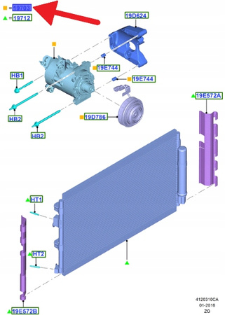 SPRĘŻARKA KLIMATYZACJI 2.3 EB MUSTANG 2015- OE 2784101 _ GR3B-19D629-GF