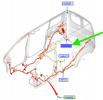 WIĄZKA PRZYCZEPY FORD TRANSIT CONNCET 2013- DT1J-15A417-GB 1912617