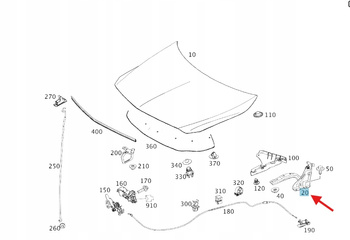 LEWY ZAWIAS MASKI MERCEDES B klasa W242 W246 OE A2468800328