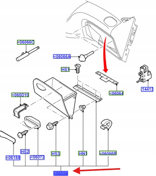 POKRYCIE SCHOWEK PODRĘCZNY FOCUS MK1 1998- 1333343 _ 2M5X-A06024-ABZUN2