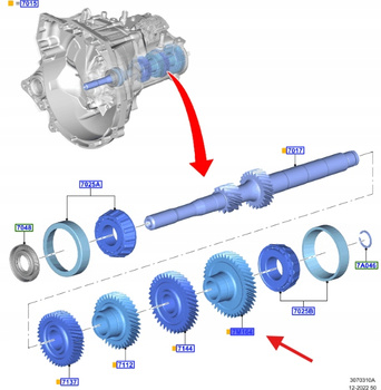 KOŁO ZĘBATE BIEG 6. 6MX65 FORD FIESTA FOCUS PUMA 2116568 _ H1BR-7M202-AFAA
