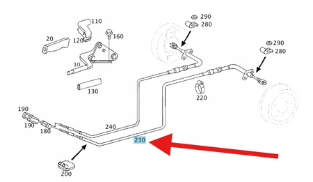 LEWA LINKA HAMULCA RĘCZNEGO MERCEDES G W461 W463 OE A4634205185