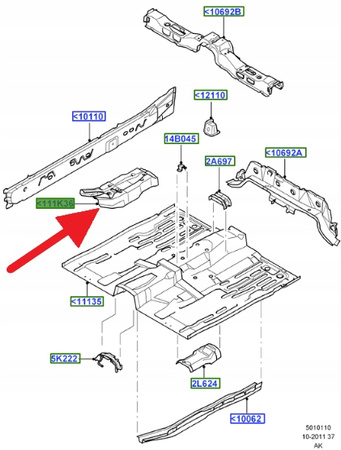 WZMOCNIENIE PŁYTKA PODWOZIA PRZÓD FOCUS 1998- OE 1309663 _ 2M51-A111K36-AA