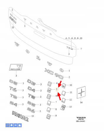EMBLEMAT R-DESIGN KLAPY TYŁ VOLVO XC90 2016- XC60 S90 S60 V60 OEM 31391873