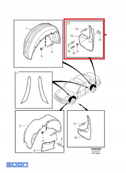 CHLAPACZE TYLNE VOLVO S70 V70 1997- OE 9184915