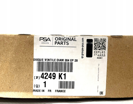 Citroen OE 4249K1 tarcza hamulcowa