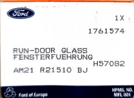 USZCZELKA SZYBY DRZWI PRAWY PRZÓD FORD S-MAX Mk1 _ 1761574 _ AM21-R21510-BJ 