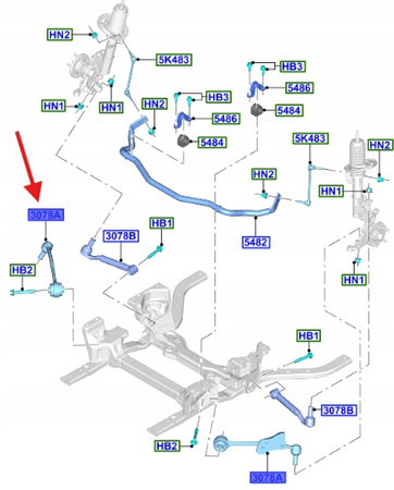 WAHACZ PRZEDNI PRAWY PRZÓD FORD MUSTANG 2015- OE 2032909 _ FR3C-3078-CB