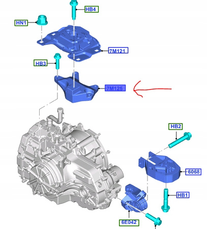 ŁAPA SKRZYNI BIEGÓW FORD FOCUS Mk3 TOURNEO CONNECT _ 1742413 _ BV61-7M125-PA