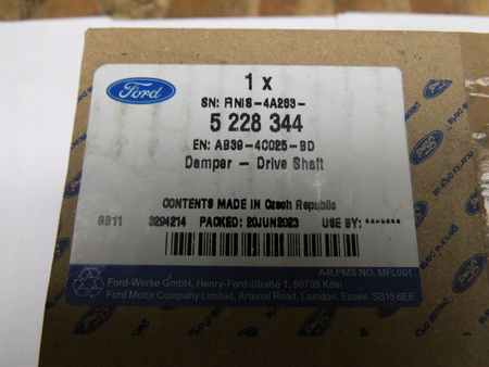TŁUMIK DRGAŃ WAŁU 2.2 3.2 TDCi FORD RANGER Mk5 2011- 5228344 _ AB39-4C025-BD