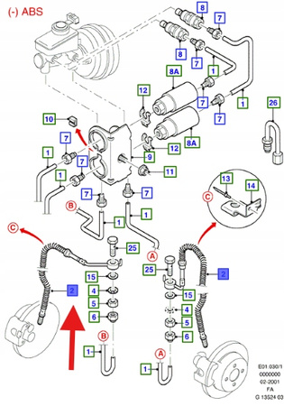 PRAWY PRZÓD HAMULCOWY FORD ESCORT 1995- 2001 OE 1051514 _ 97AG-2078-AA