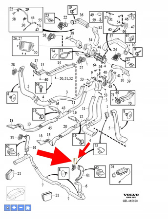 PRAWA KRATKA NAWIEWU SŁUPKA C VOLVO XC90 2016- OEM/OE 31497127