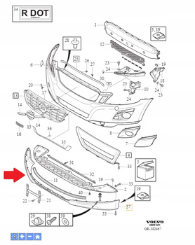 Dokładka zderzaka przedniego Volvo XC60 (09-13) OE 30763412