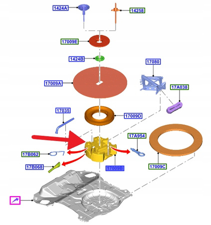 MOCOWANIE SCHOWKA BAGAŻNIKA FOCUS C-MAX 2010- OE 1787993 _ BM51-17009-EC