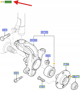 ZESTAW NAP. ŁOŻYSKA KOŁA FIESTA 01-08 FUSION 01-12 1201569 _ 2S6J-1K018-BA