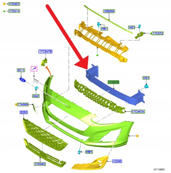 BELKA ZDERZKA PRZÓD FORD FOCUS 2018- OE 2304890 _ JX61-A109A26-AC