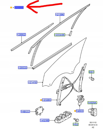 PODNOŚNIK SZYBY PRZÓD PRAWY FORD MONDEO Mk4 2007-2014 _1736495_7S71-A23200-BS