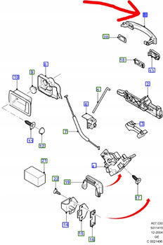 KLAMKA DRZWI TYŁ FORD MONDEO Mk3 2000- OE 1448122 _ 1S71-22404-BFXWAA