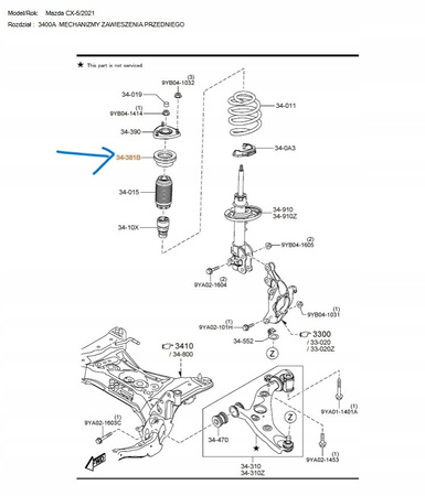 Łożysko kolumny amortyzatora - Mazda CX-5 KF_TK483438XB