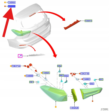 LAMPA TYLNA LEWA WEWN FORD FOCUS MK4 2018- 2558003 _ JX7B-13A603-EF