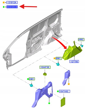 POSZYCIE BOCZNE WEWNĘTRZNE TYŁ LEWA CONNECT 2244286 _ DT11-K31013-FH3JJ9