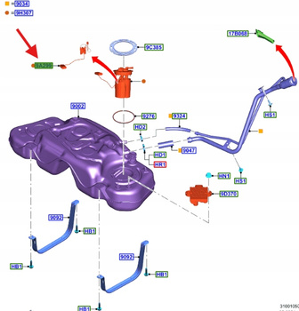 CZUJNIK ZBIORNIKA PALIWA 1.5L TDCI 2.0L ECOBLUE 2535901 _ MX61-9A299-GA