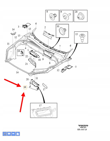 KIEROWNICA WLOTU POWIETRZA VOLVO XC90 2016- XC60 EX90 OEM/OE 32219197