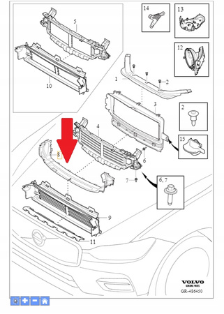 GÓRNA KIEROWNICA POWIETRZA WLOT VOLVO XC60 2018- OE 31455212