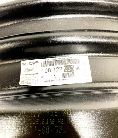 Felga stalowa Citroen OE 6.0" x 16" 4x108 9812293680