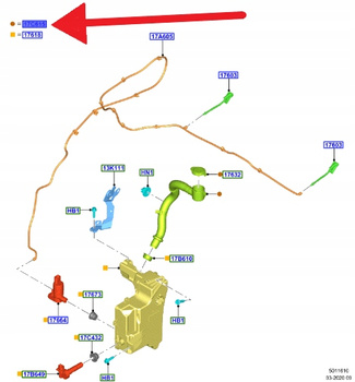 WLEW ZBIORNICZKA PŁYNU SPRYSKIWACZY FORD FOCUS 18- 2206165 _ JX7B-17C615-BB
