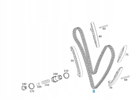 ŁAŃCUCH ROZRZĄDU BENZYNA M272 M273 MERCEDES OE A0009930676
