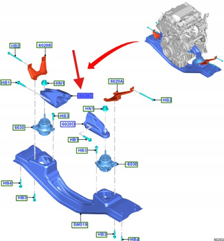 ŁAPA WSPORNIK SILNIKA 2.0L ECOBLUE TRANSIT 2016- 2286315 _ GK31-6037-AB