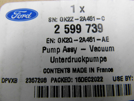 VACUM POMPA PODCIŚNIENIA FORD 2.0L EcoBlue 2754296 _ GK2Q-2A451-AF