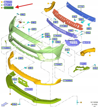 SPOJLER ZDERZAKA PRZEDNIEGO FORD MUSTANG 2021- 2464588 _ MR3B-17D997-AA5YZ9