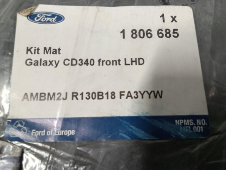 DYWANIKI GUMOWE PRZEDNIE FORD S-MAX GALAXY 2012-2015 _1806685_AMBM2J-R130B18-FA3YYW