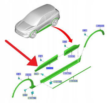 NAKŁADKA DRZWI PRAWY PRZÓD KUGA ESCAPE 2020- 2451279 _ LV4B-S20848-AC5YZ9