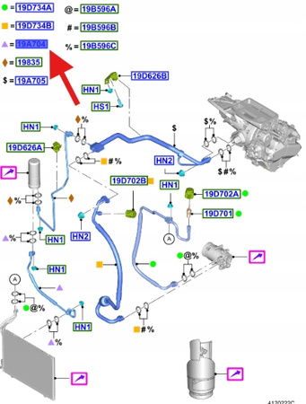PRZEWÓD KLIMATYZACJI 1.5 TDCI ECOSPORT 2013- 22 OE 1790759 _ CN11-19A704-CA